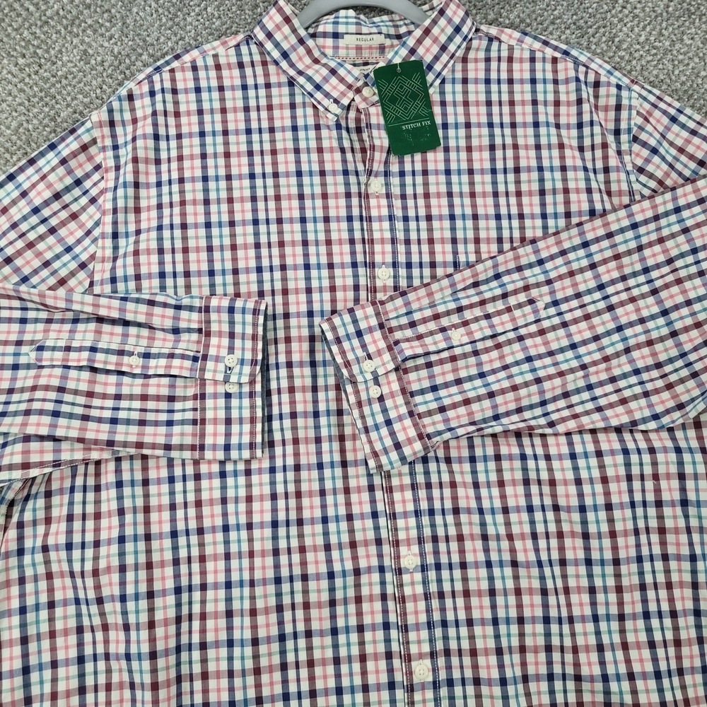 Hawker Rye Mens XXXL Regular Fit Stretch Plaid Button‎ Down Shirt Multicolor